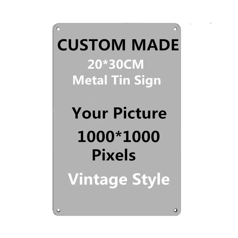 Vintage Collectible Plates - Personalized Custom Metal Tin Sign 20x30cm,