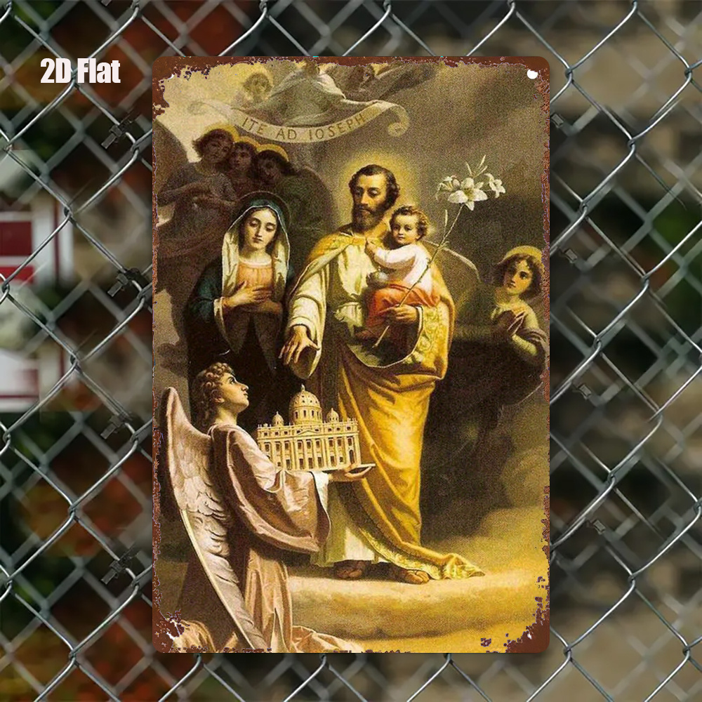 Vintage Collectible Plates - 2D Vintage Metal Wall Sign, Religious