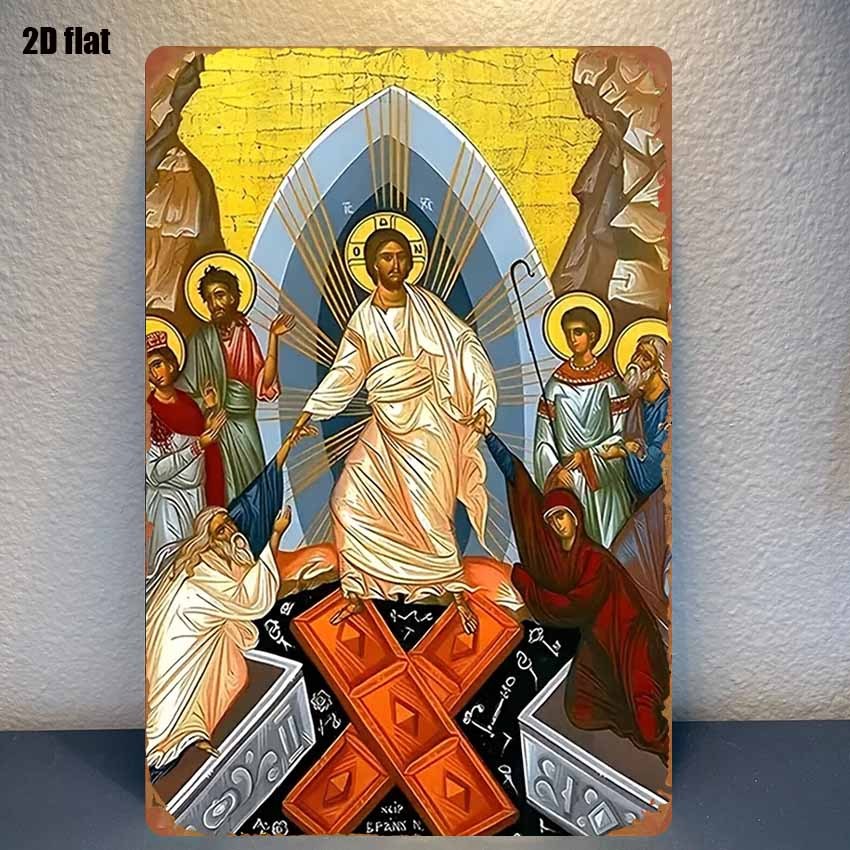Vintage Collectible Plates - 2D Vintage Metal Sign Easter Ascension
