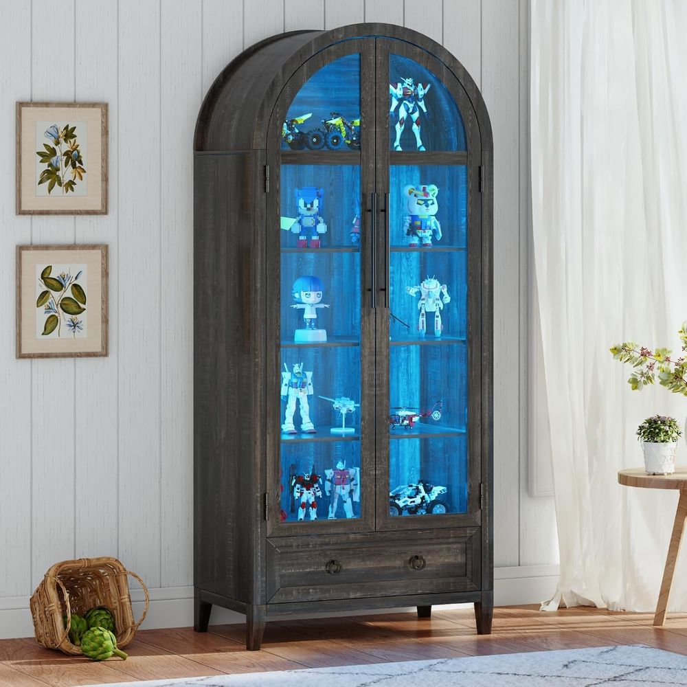 73 Arched Glass Display Cabine - Collectible & Vintage Dolls For Christmas 评论和价格