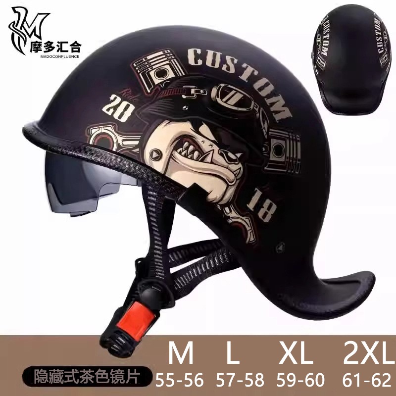 Retro Motorcycle Helmets for M - Lens Cap Vintage 评论和价格