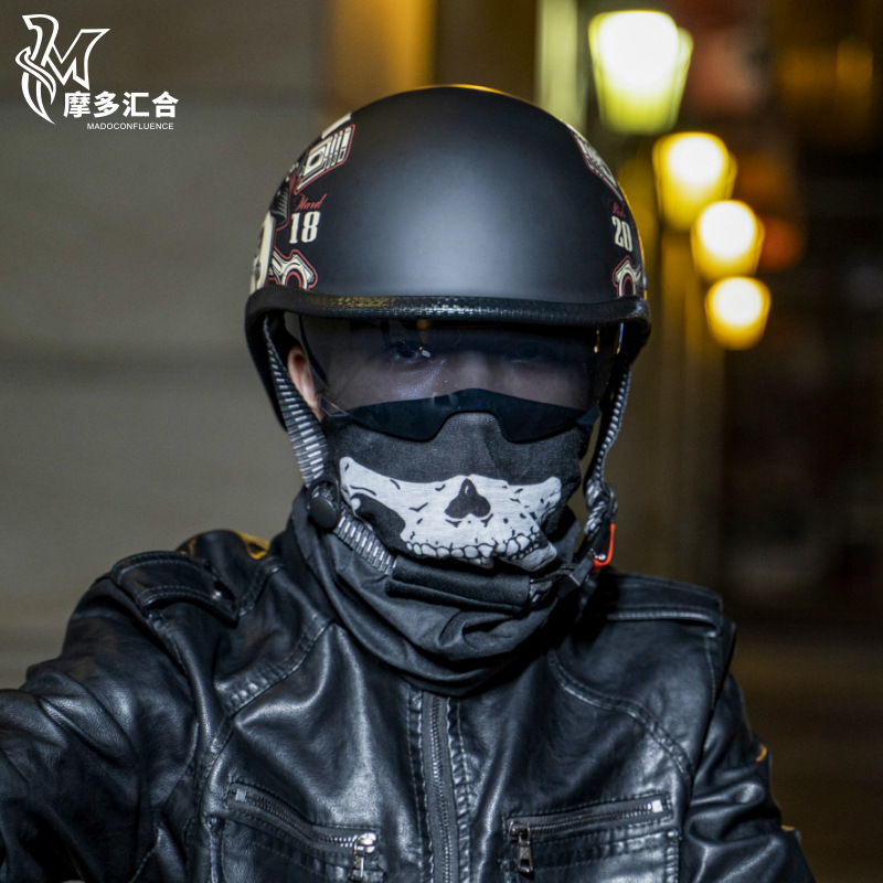 Retro Motorcycle Helmets for M - Lens Cap Vintage 评论和价格