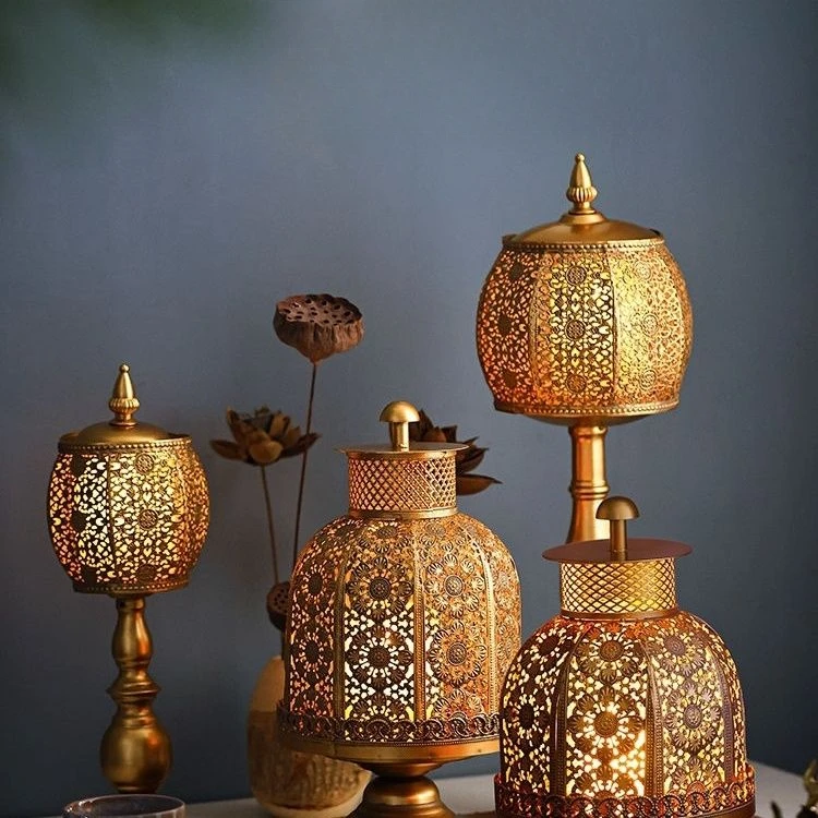 Vintage iron candlestick decor - Collectible Vintage Lamps 评论和价格