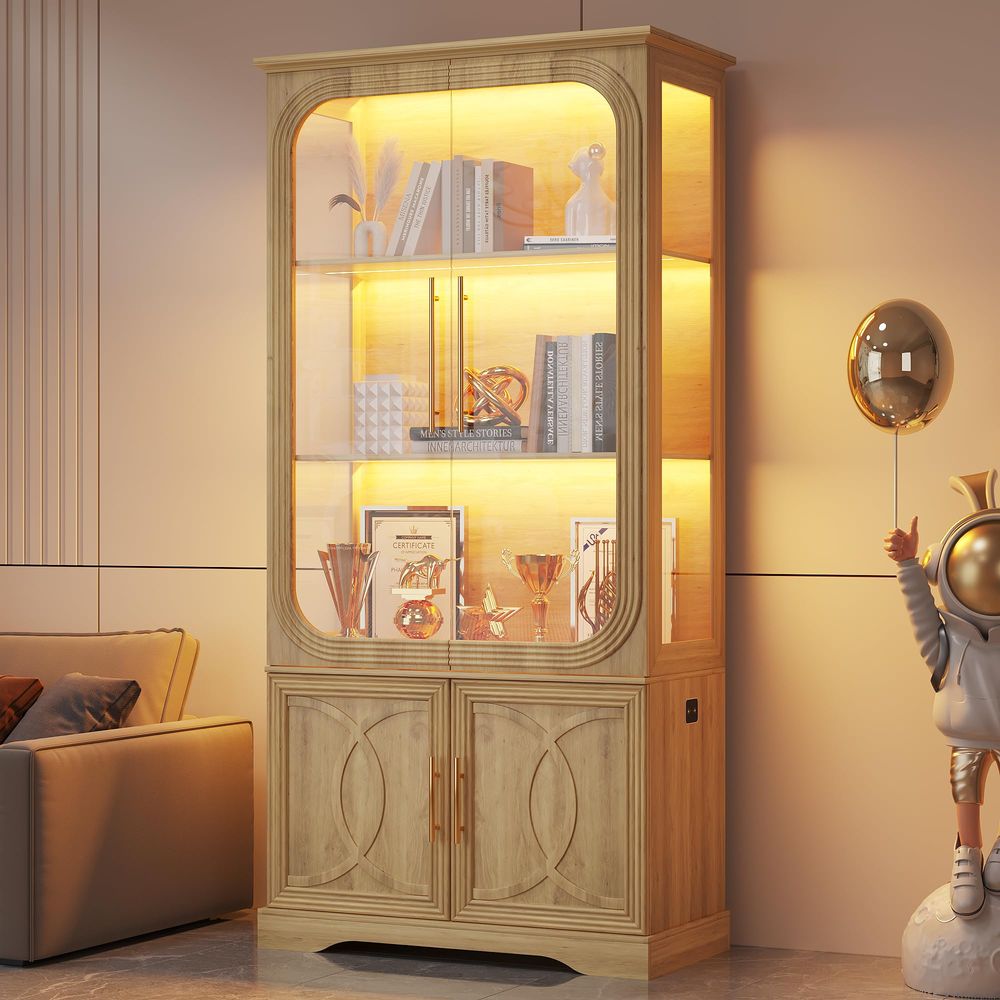 Display Cabinet with Glass Doo - Collectible & Vintage Dolls For Christmas 评论和价格