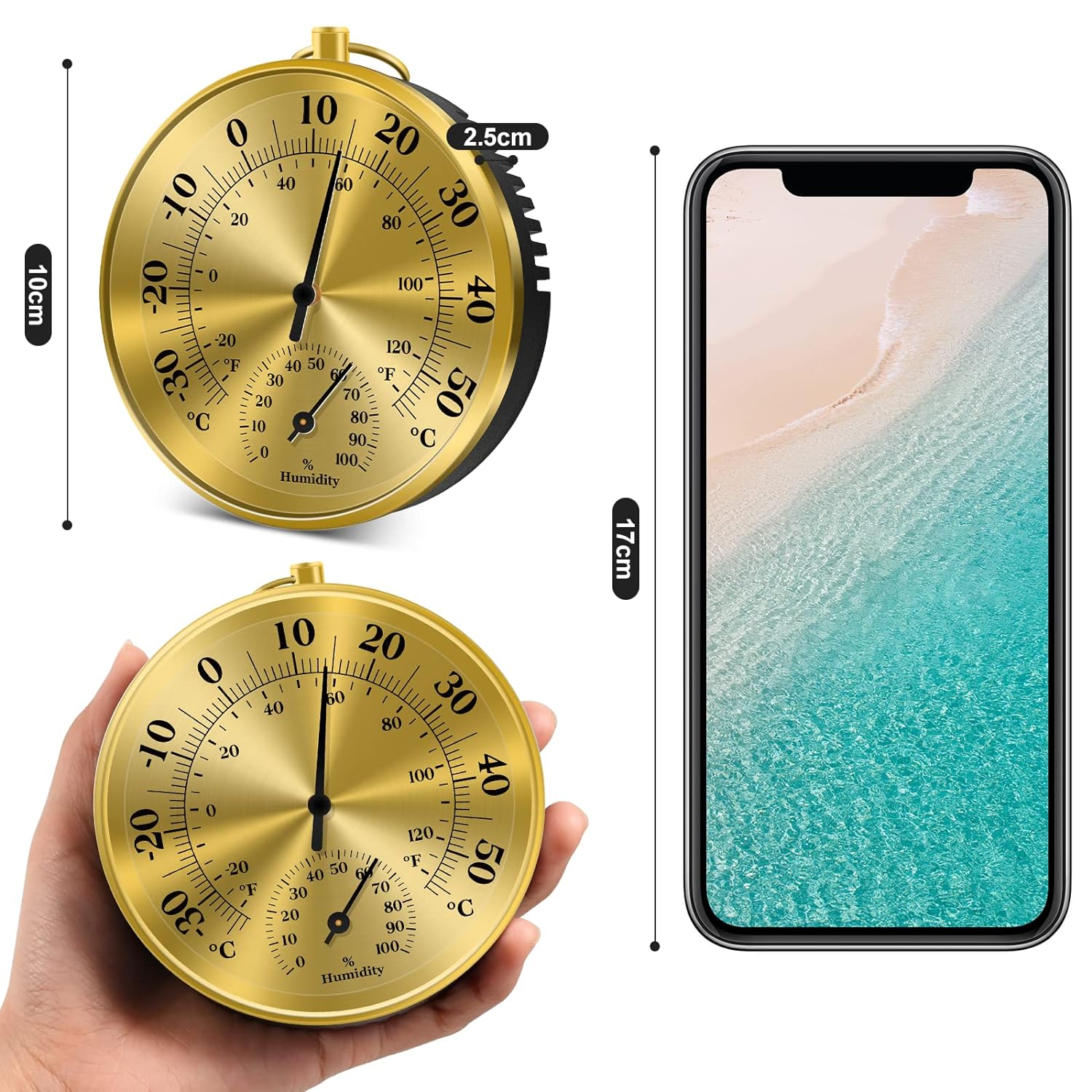 10CM Wall Thermometer Hygromet - Analog Meter Gauge 评论和价格