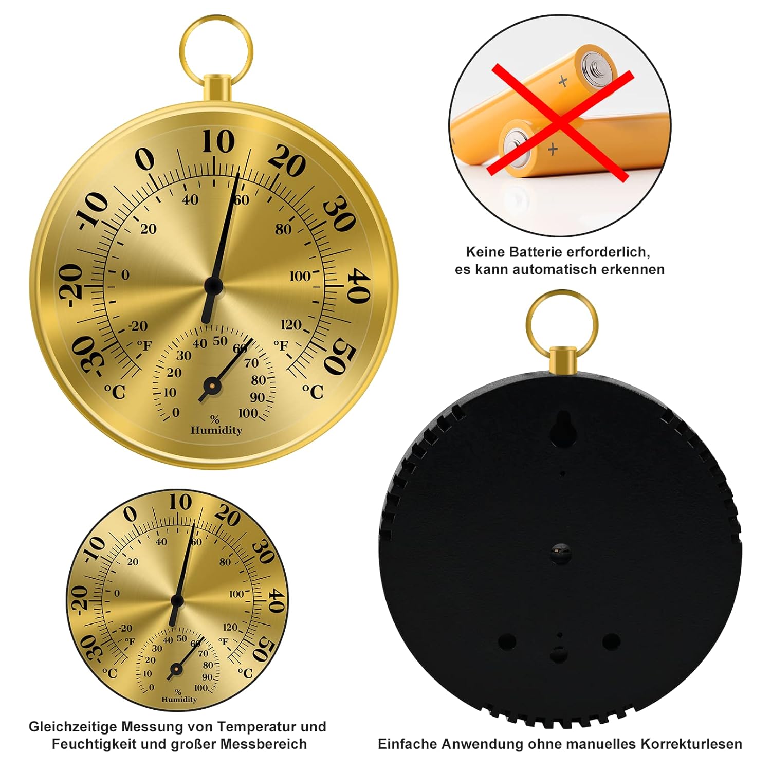 10CM Wall Thermometer Hygromet - Analog Meter Gauge 评论和价格