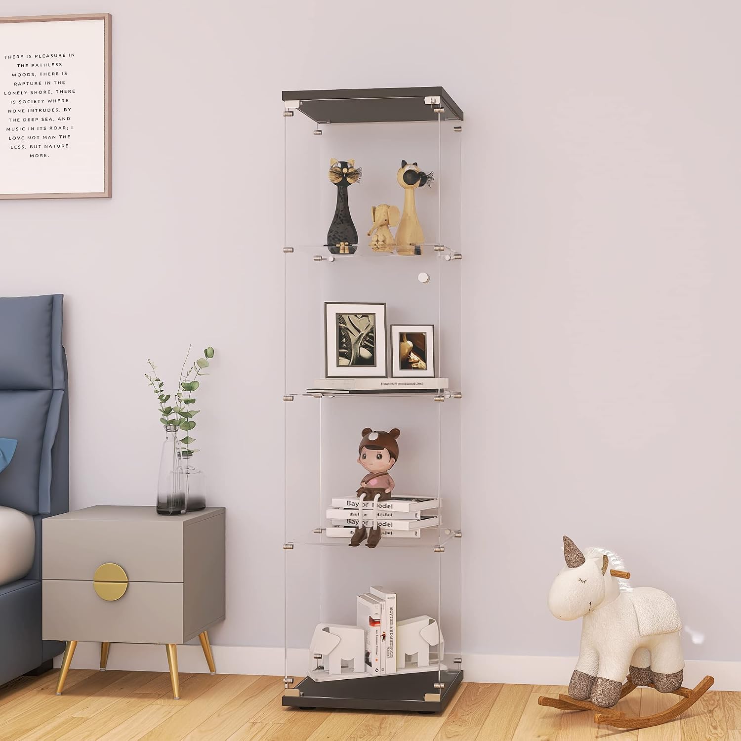 Glass Display Cabinet With Loc - Collectible & Vintage Dolls For Christmas 评论和价格
