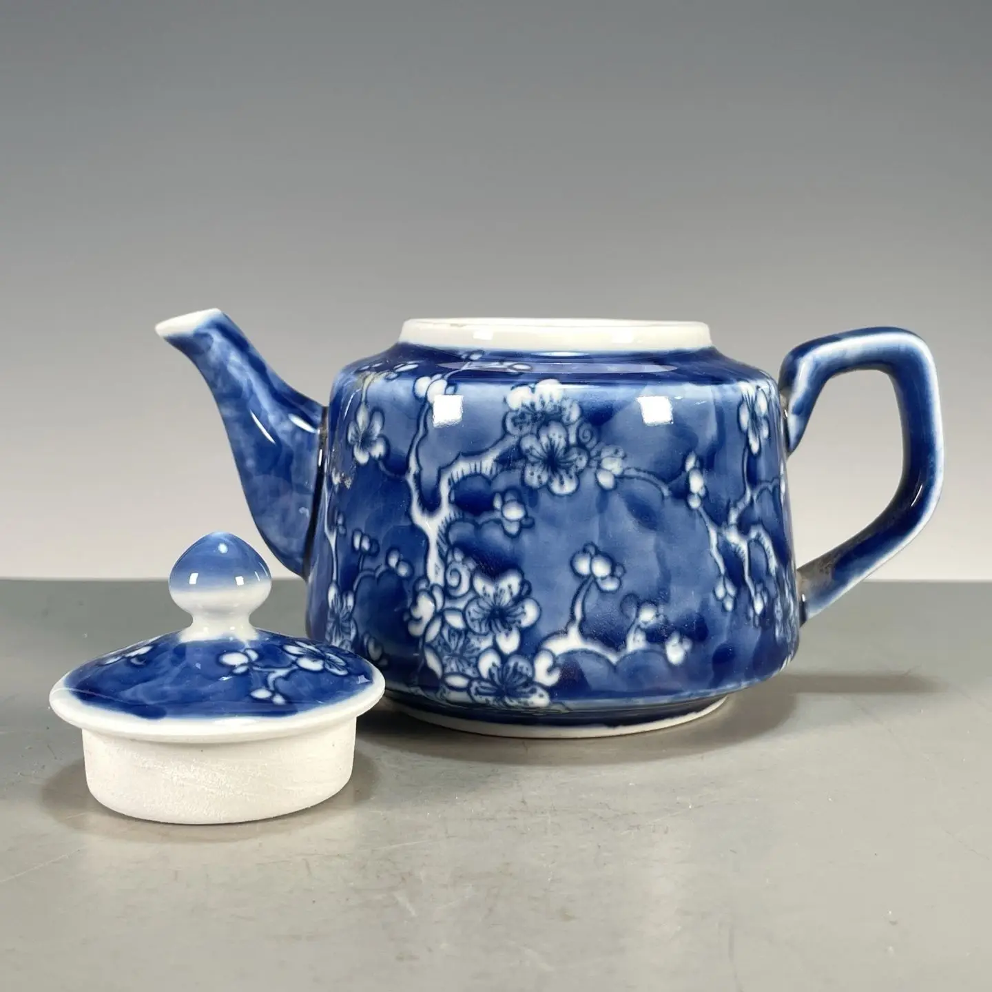 Hand Painted Blue White Flat P - Vintage Collectible Pottery 评论和价格